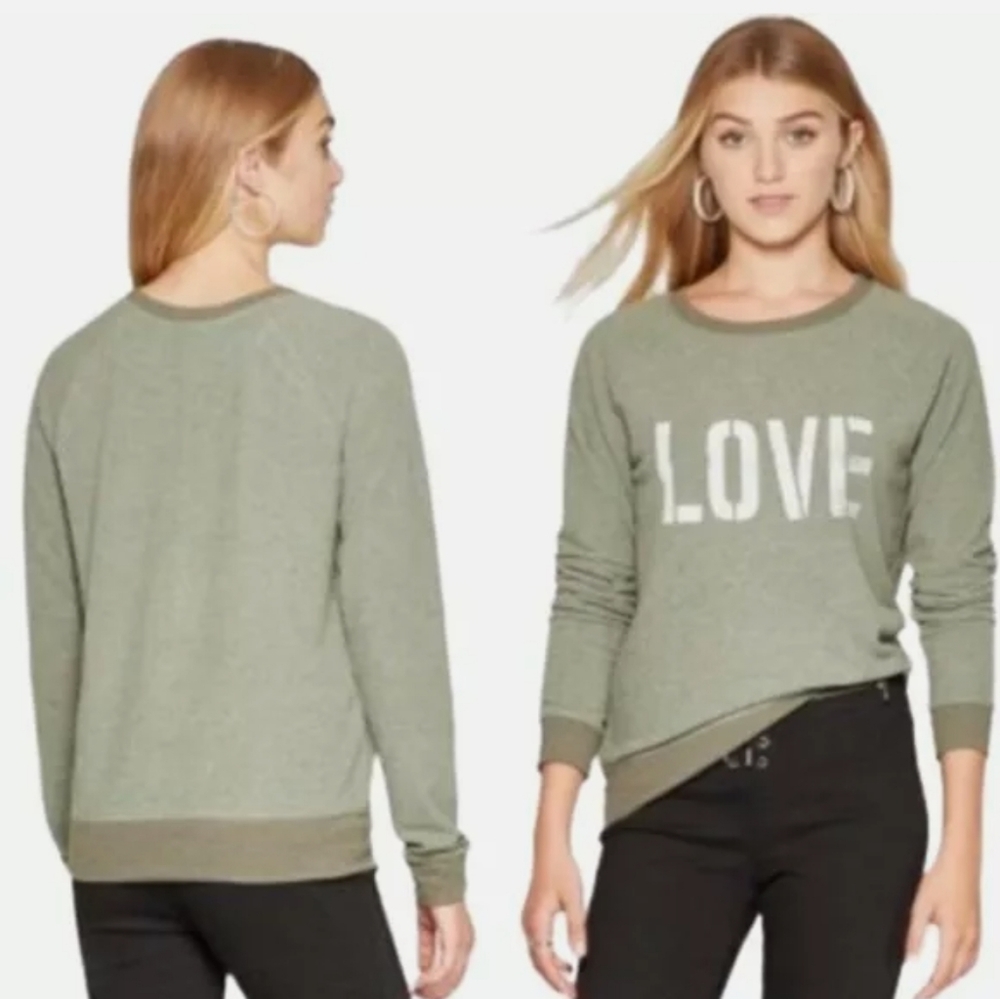 Grayson Threads Green LOVE Pullover Sweatshirt S